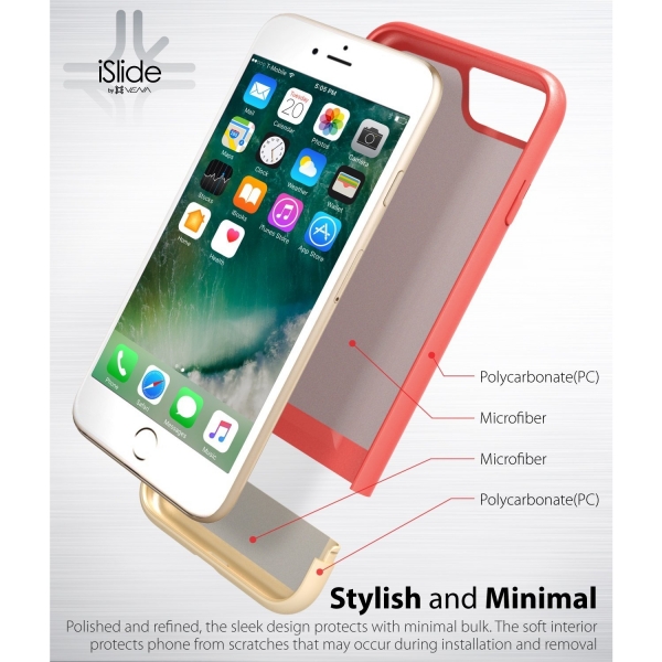 Vena iPhone 8 iSlide Klf-Coral Red Champagne Gold