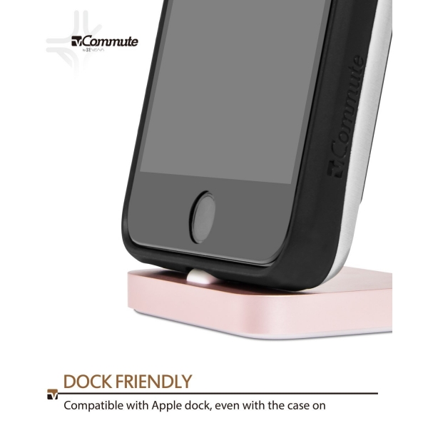 Vena iPhone 8 vCommute Kartlkl Deri Klf (MIL-STD-810G)-Rose Gold