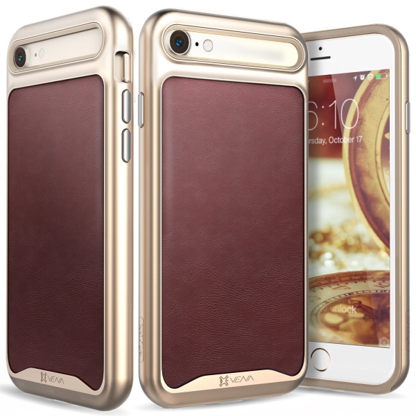 Vena iPhone 8 vLuxe Klf-Burgundy Red Gold