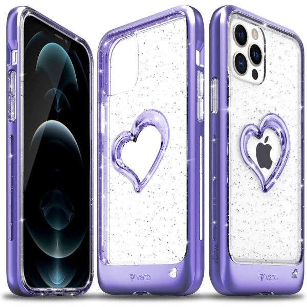 Vena vLove Serisi Apple iPhone 12 Klf-Purple