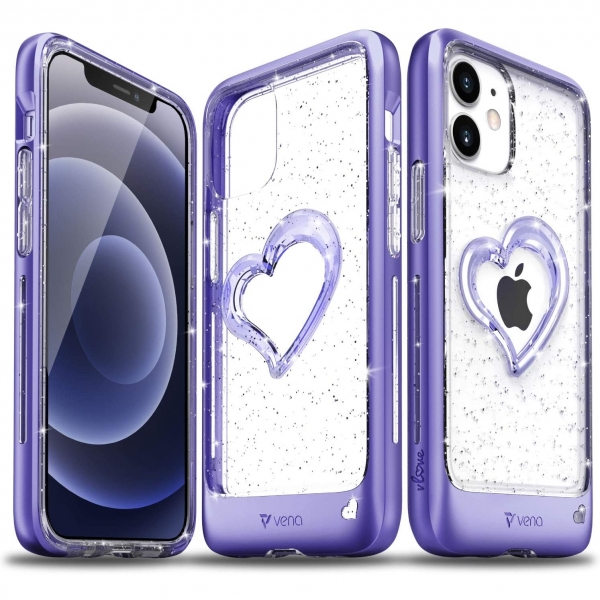 Vena vLove Serisi iPhone 12 Mini Klf-Purple