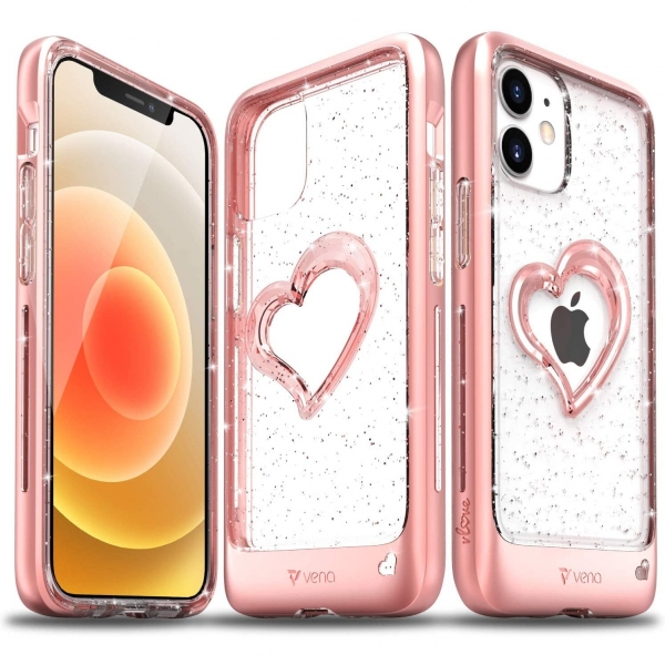 Vena vLove Serisi iPhone 12 Mini Klf-Rose Gold