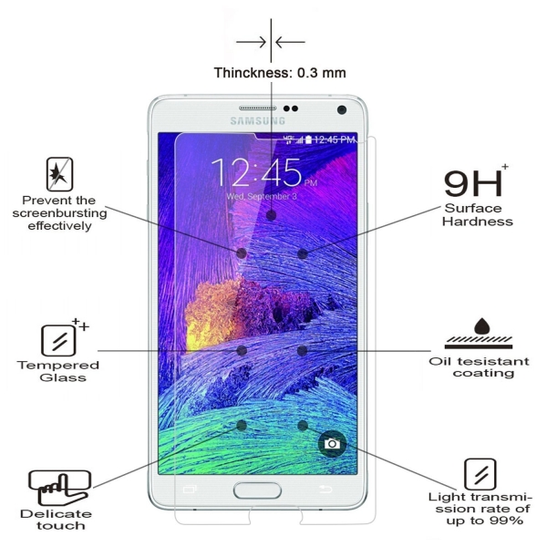 Venmox Samsung Galaxy Note 4 Temperli Cam Ekran Koruyucu