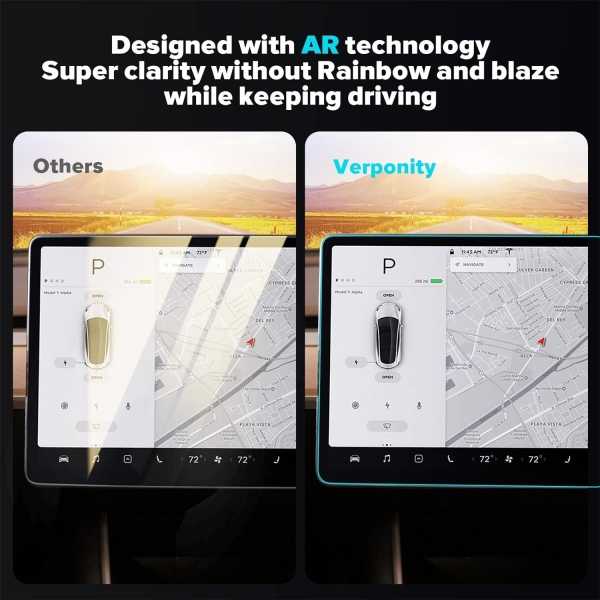 Verponity Tesla Model 3/Y Uyumlu effaf Ekran Koruyucu