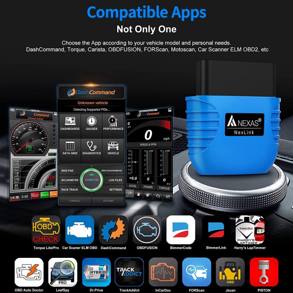 NEXAS Car Scanner Bluetooth OBD 2 Ara� Tan� Cihaz�