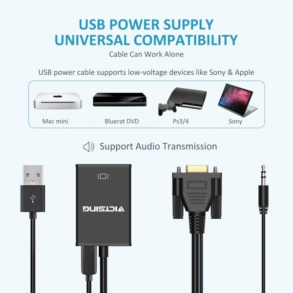 VicTsing VGA To HDMI Video Dntrc Adaptr