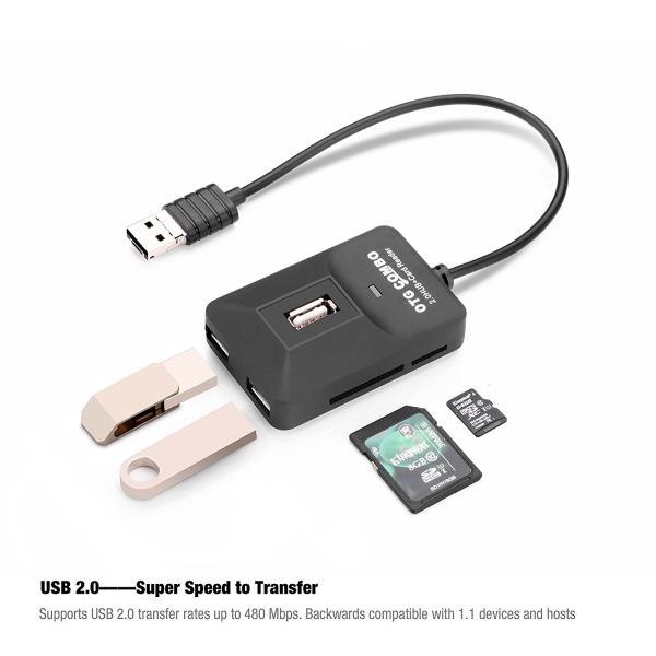 Vogek 3 Balantl USB Hub - SD / SDHC / TF / MS DUO / M2 Kart Okuyucu