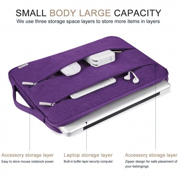 Voova MacBook Air/Pro Laptop Sleeve anta (13-13.3 in)-Purple