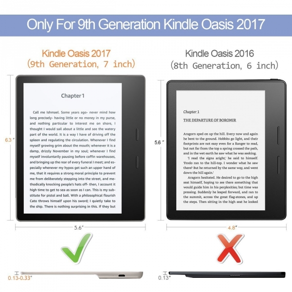 WALNEW Kindle Oasis Deri Stand K�l�f (7 in�)-Navy Blue