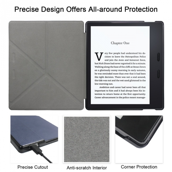 WALNEW Kindle Oasis Deri Stand K�l�f (7 in�)-Navy Blue