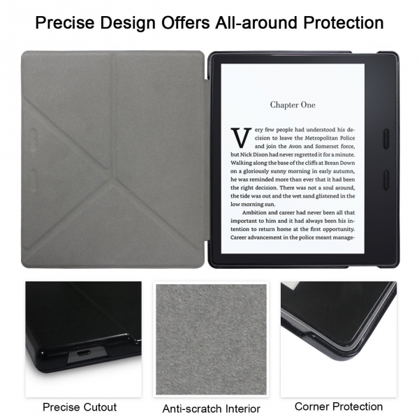 WALNEW Kindle Oasis Deri Stand K�l�f (7 in�)-Black