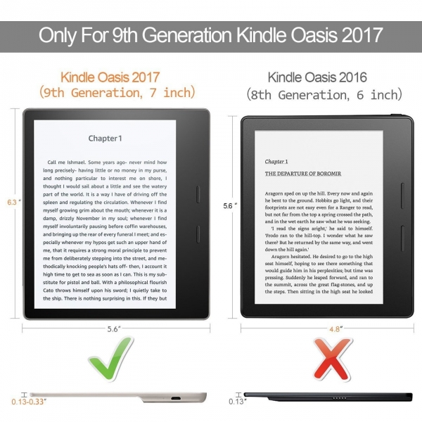 WALNEW Kindle Oasis Deri Stand K�l�f (7 in�)-Black