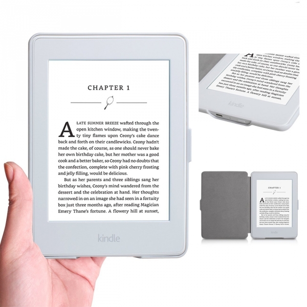 WALNEW Kindle Paperwhite Desenli Klf (6 in)-Cyan Marble