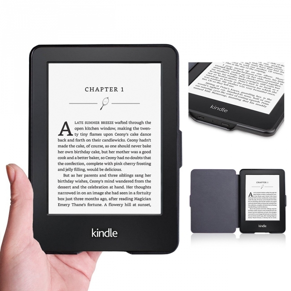 WALNEW Kindle Paperwhite Desenli Klf (6 in)-Black Marble