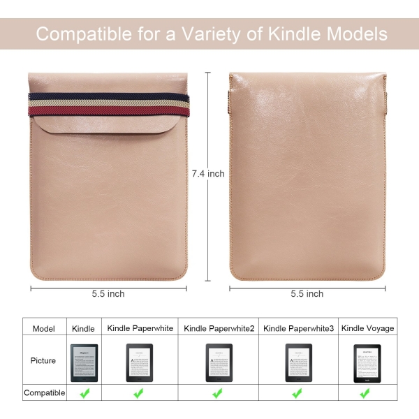 WALNEW Kindle Sleeve Klf (6 in)-Pink