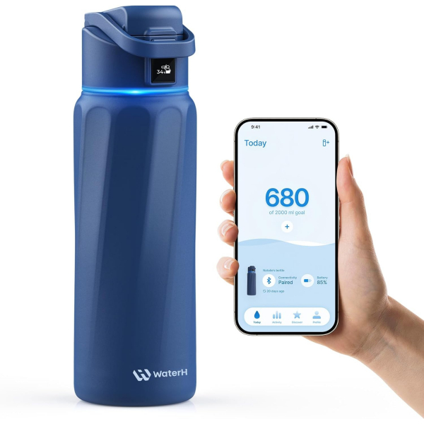 WATERH BOOST Yaltml Akll Su iesi (1 Litre)-Blue