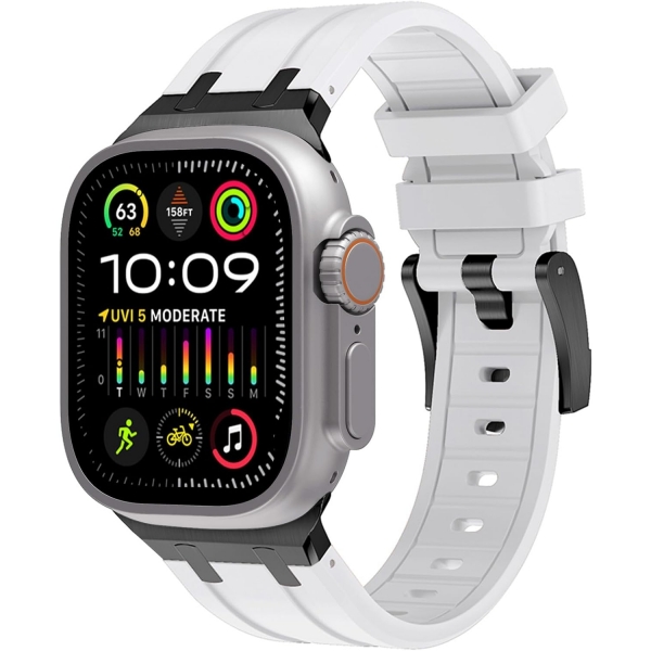 WINGLE Apple Watch Ultra 2. Nesil Silikon Kay (49mm)-White