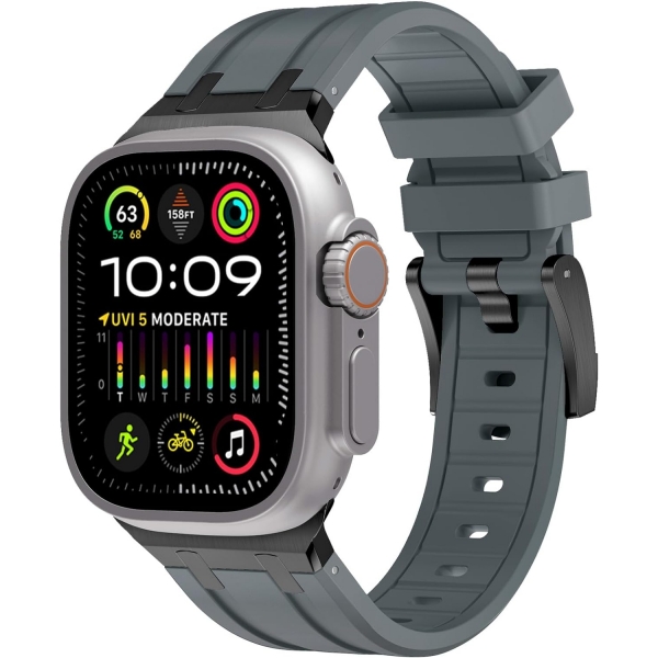 WINGLE Apple Watch Ultra 2. Nesil Silikon Kay (49mm)-Grey