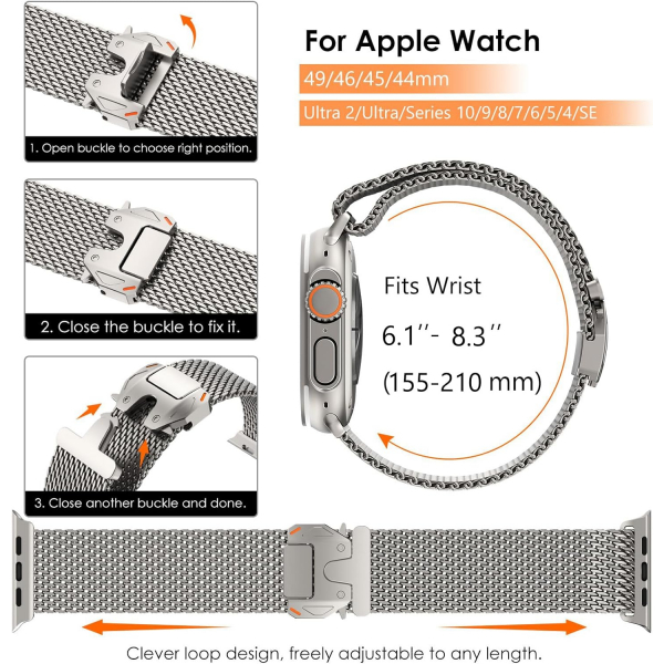 WINGLE Apple Watch Ultra 3.Nesil Uyumlu Kay-Natural