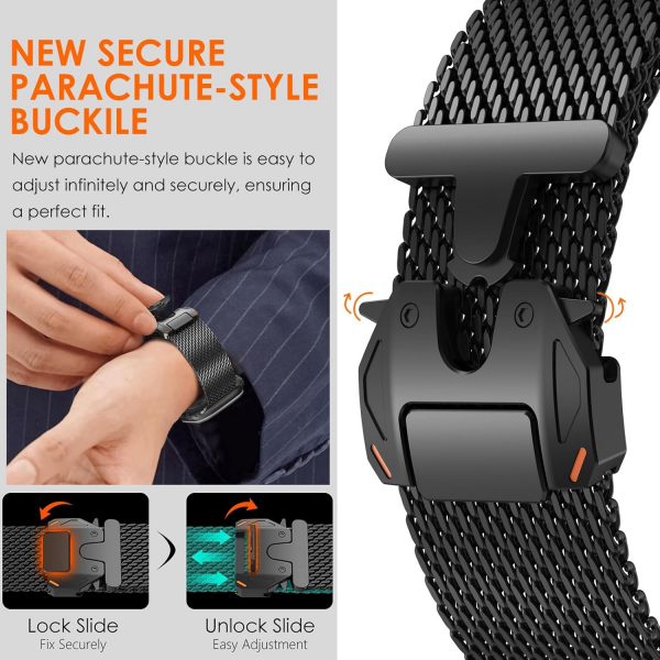 WINGLE Apple Watch Ultra 3.Nesil Uyumlu Kay-Black