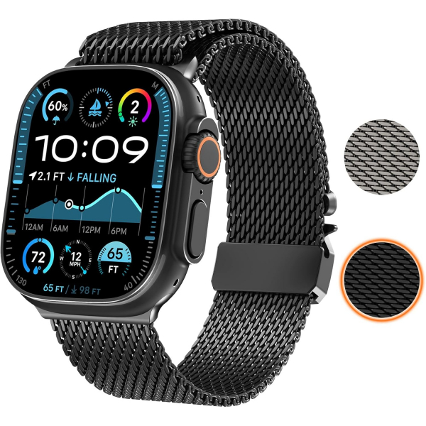 WINGLE Apple Watch Ultra 3.Nesil Uyumlu Kay-Black