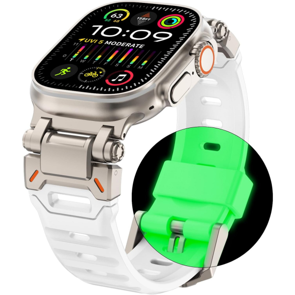 WINGLE Apple Watch Ultra 3/2/1.Nesil Silikon Kay-Titanium