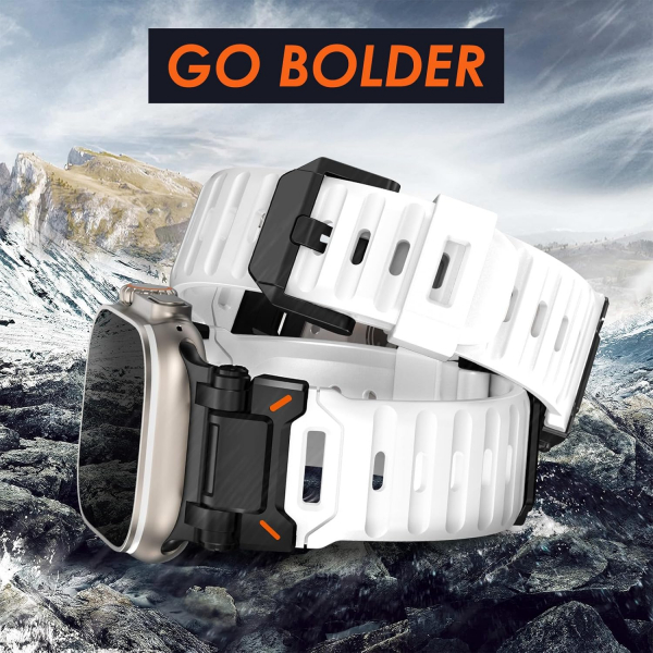 WINGLE Apple Watch Ultra 3/2/1.Nesil Silikon Kay-Black