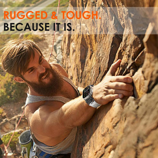 WINGLE Apple Watch Ultra 3/2/1.Nesil Silikon Kay-Black