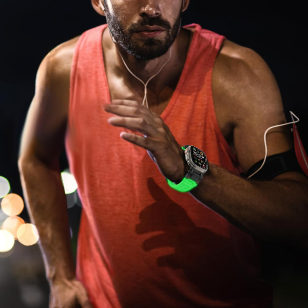 WINGLE Apple Watch Ultra 3/2/1.Nesil Silikon Kay-Black