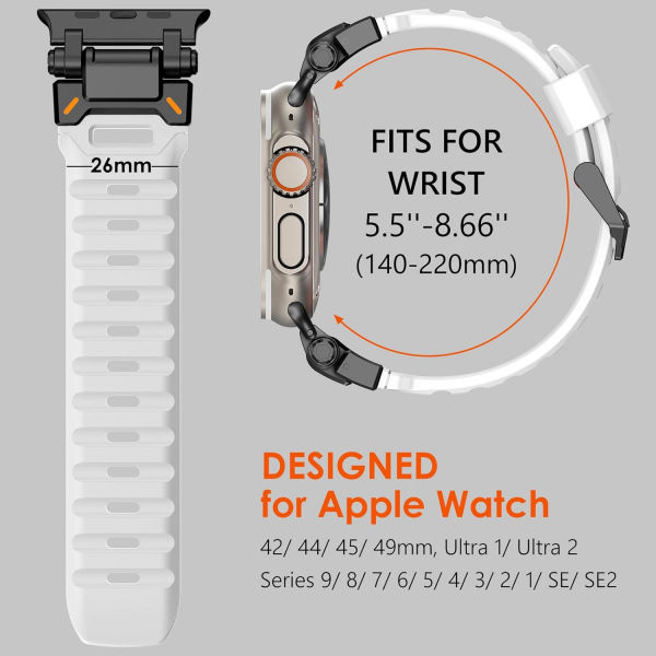 WINGLE Apple Watch Ultra 3/2/1.Nesil Silikon Kay-Black