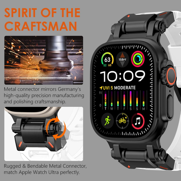 WINGLE Apple Watch Ultra 3/2/1.Nesil Silikon Kay-Black