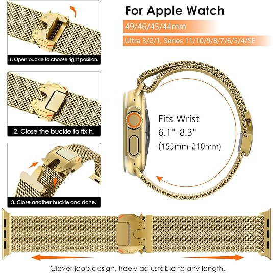 WINGLE Apple Watch Ultra 4 �elik Kay��-Gold