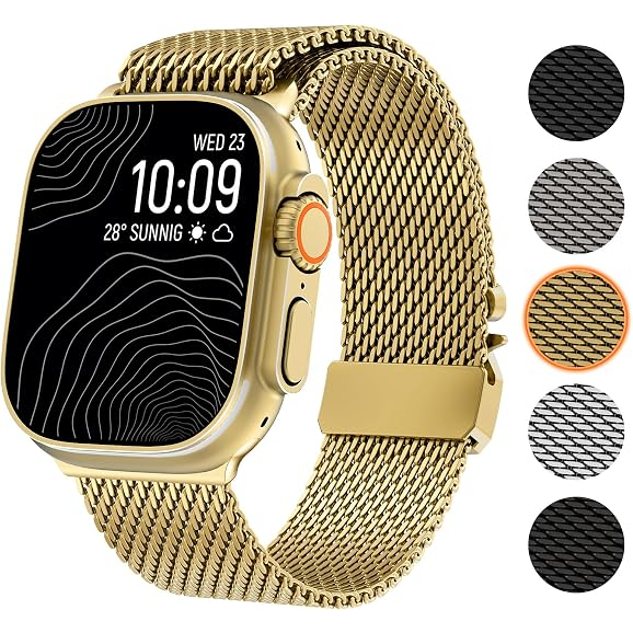 WINGLE Apple Watch Ultra 4 �elik Kay��-Gold