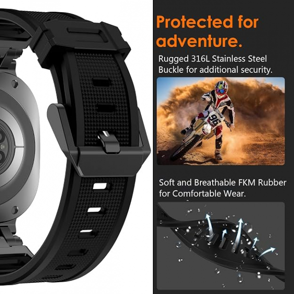 WINGLE Naylon Galaxy Watch Ultra 2 Kay�� (47mm)-Black/Black