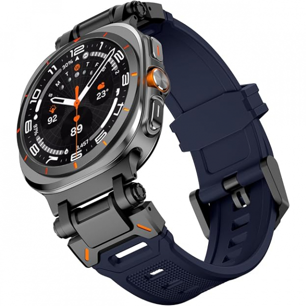 WINGLE Naylon Galaxy Watch Ultra 2 Kay�� (47mm)-Black/Blue