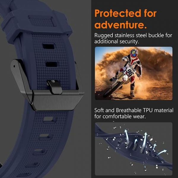 WINGLE Naylon Galaxy Watch Ultra 2 Kay�� (47mm)-Black/Blue