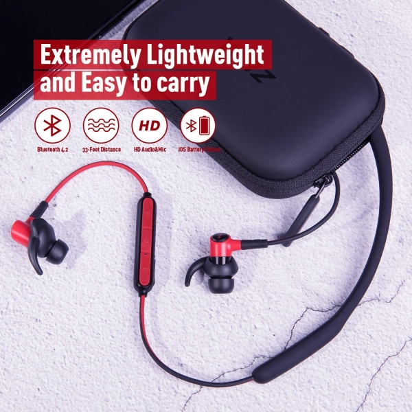 WRZ N5 Bluetooth Kablosuz Ense Tipi Kulaklk-Red