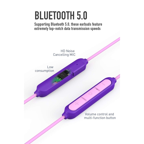 WRZ S8 Bluetooth Kablosuz Kulak i Kulaklk-Purple Pink