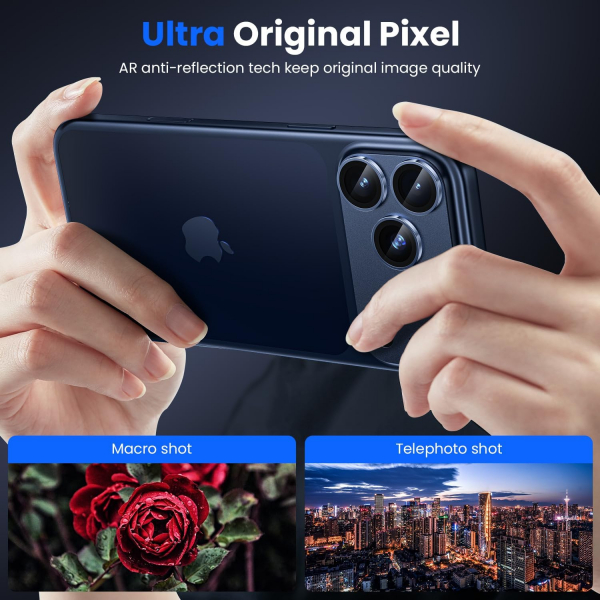 WSKEN Apple iPhone 17 Pro Max Kamera Koruyucu-Blue Titanium