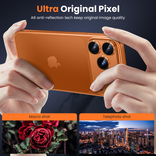 WSKEN Apple iPhone 17 Pro Max Kamera Koruyucu-Orange Titanium