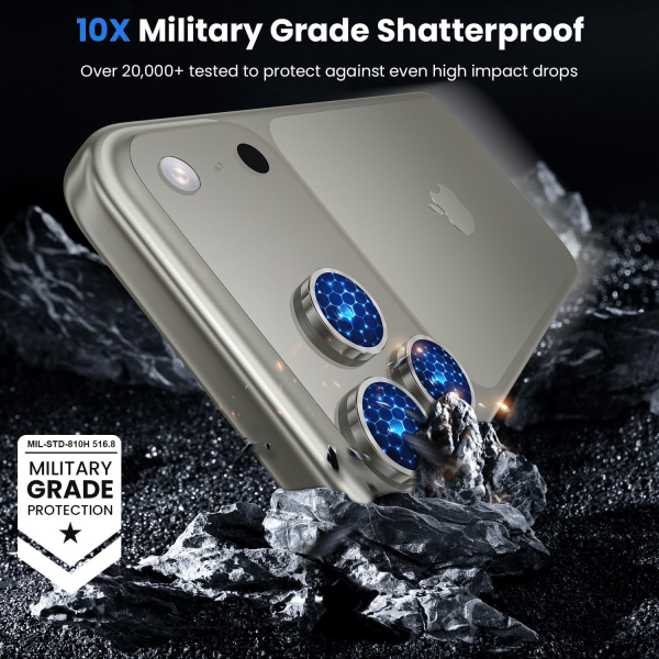 WSKEN iPhone 17 Pro/17 Pro Max Kamera Koruyucu-Grey Titanium