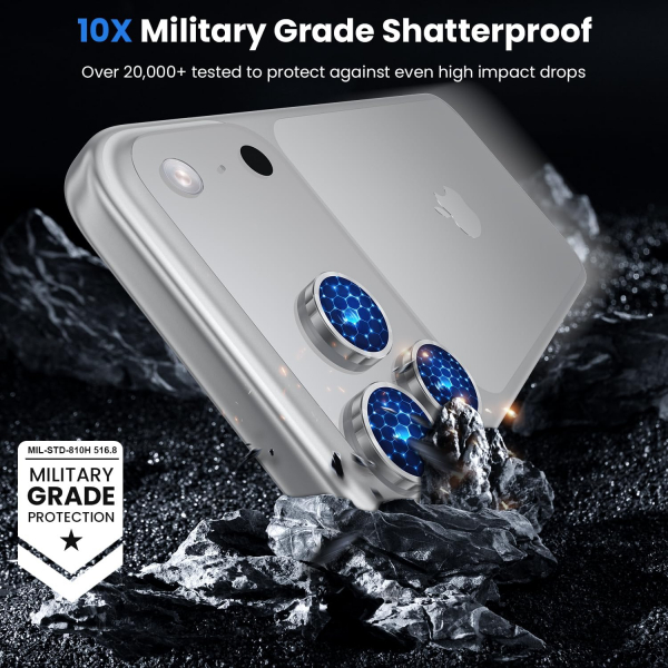 WSKEN iPhone 17 Pro/17 Pro Max Kamera Koruyucu-Silver Titanium