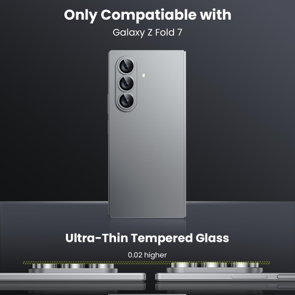 WSKEN Galaxy Z Fold 7 Kamera Lens Koruyucu -Silver 