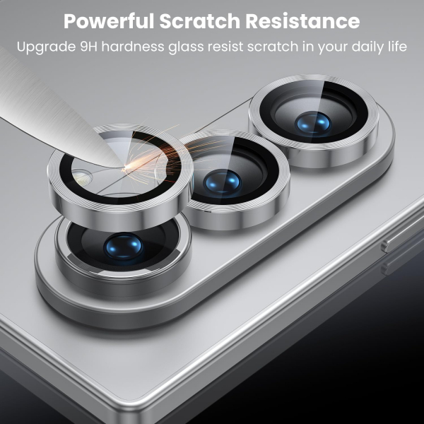 WSKEN Galaxy Z Fold 7 Kamera Lens Koruyucu -Silver 