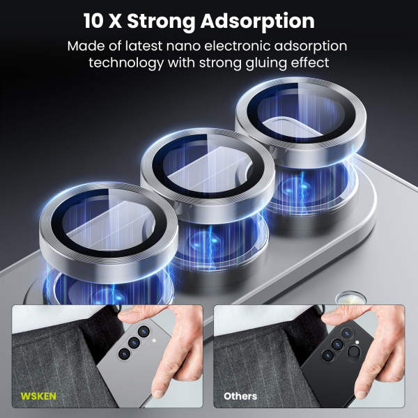 WSKEN Galaxy Z Fold 7 Kamera Lens Koruyucu -Silver 