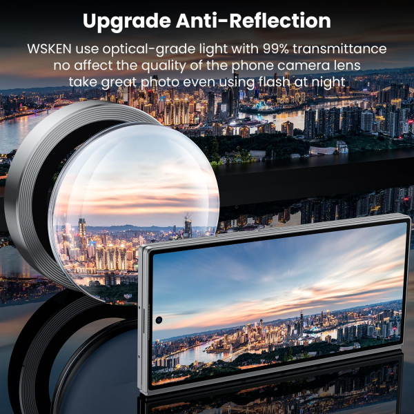 WSKEN Galaxy Z Fold 7 Kamera Lens Koruyucu -Silver 