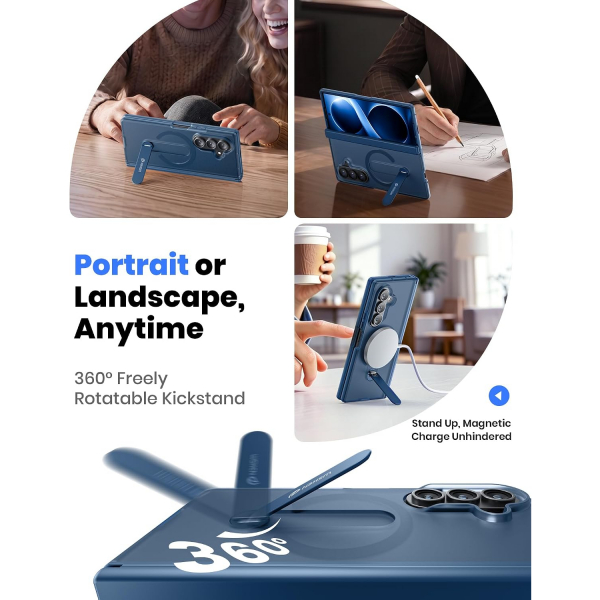 WSKEN Galaxy Z Fold 8 Ultra MagSafe K�l�f-Blue
