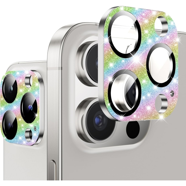 WSKEN iPhone 15 Pro/15 Pro Max Kamera Lens Koruyucu-Colorful