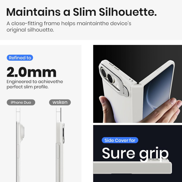 WSKEN iPhone Duo D�ner Standl� K�l�f -White