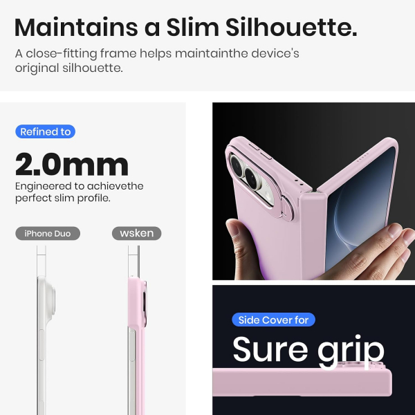 WSKEN iPhone Duo D�ner Standl� K�l�f -Pink